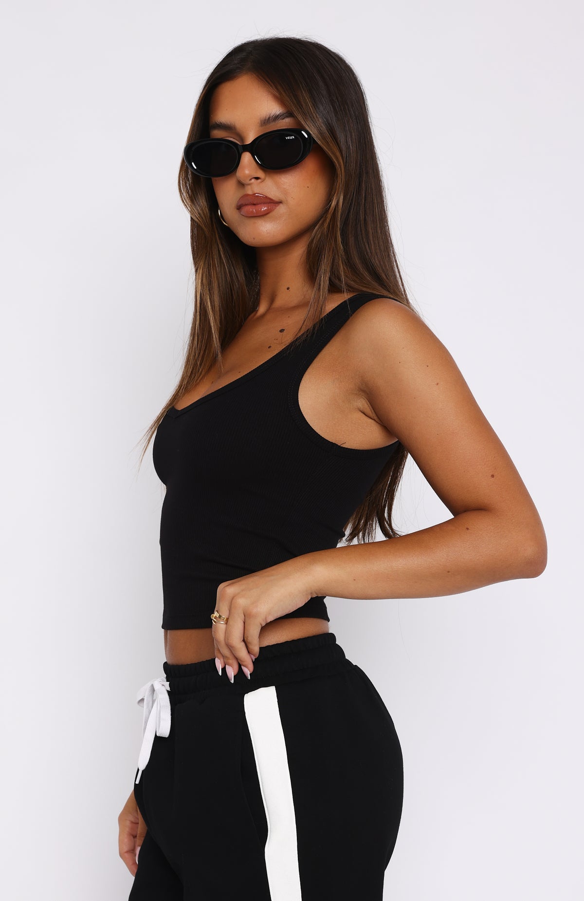 Mad About Love Tank Top Black | White Fox Boutique US