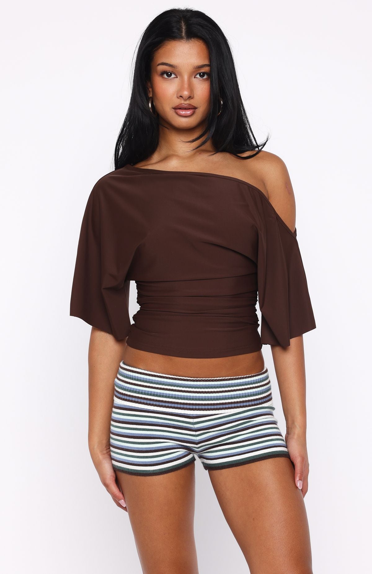 Chacottトップス Marrakech Moments Cinched Waist Top Chocolate | White Fox Boutique US