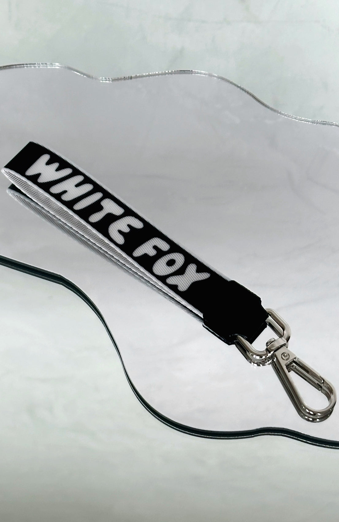 Next Level Strap Keychain Black/White | White Fox Boutique US