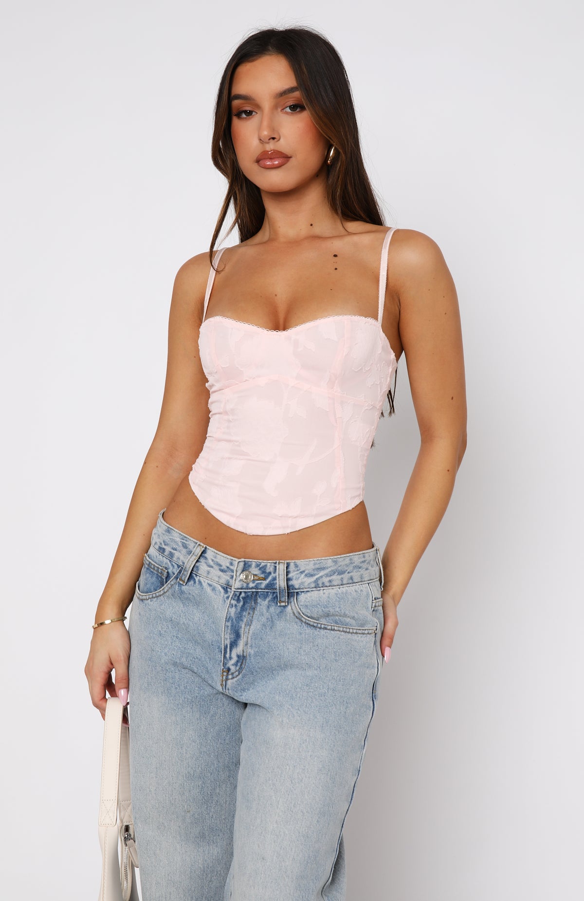 Broken Dreams Bustier Baby Pink | White Fox Boutique US