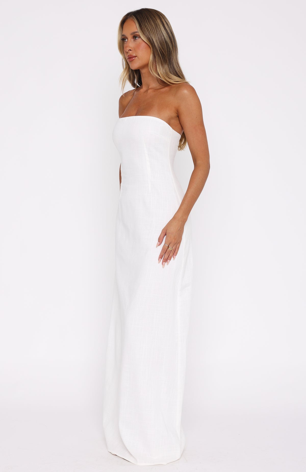 Love In The Air Strapless Maxi Dress White | White Fox Love In The Air Strapless Maxi Dress White | White Fox