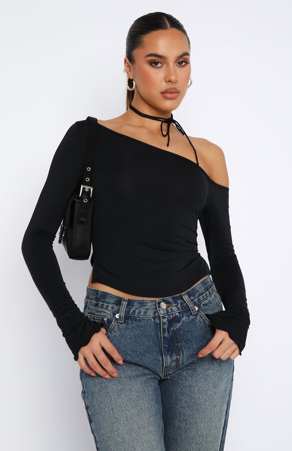 Step Back Oversized Tee Black - White Fox Boutique Tops - Xs/S - Shop with Afterpay
