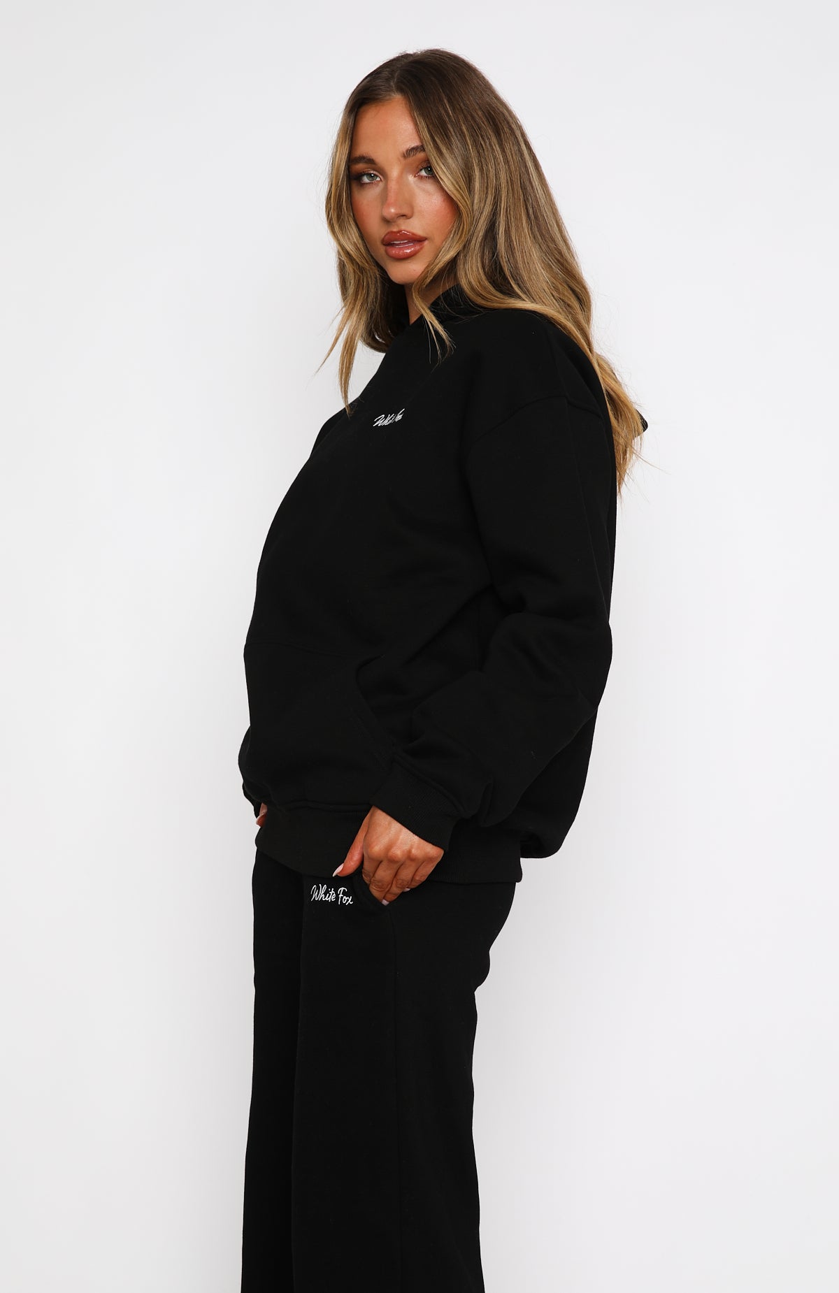 Match Your Words Oversized Hoodie Black | White Fox Boutique US