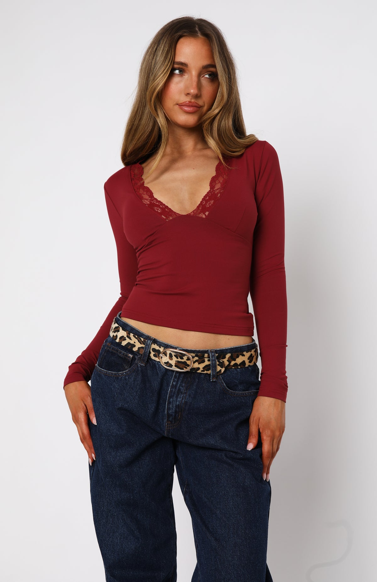 Knew That All Along Long Sleeve Top Wine | White Fox Boutique US