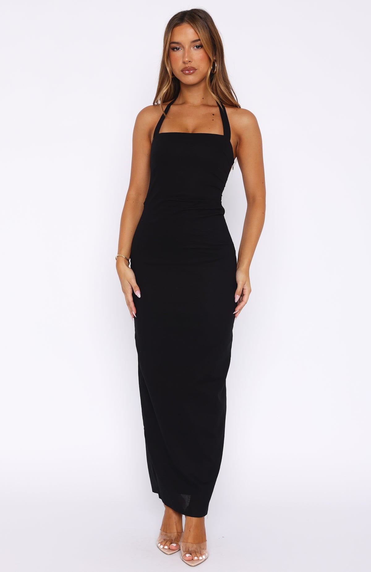 Counting On It Halter Maxi Dress Black Counting On It Halter Maxi Dress Black