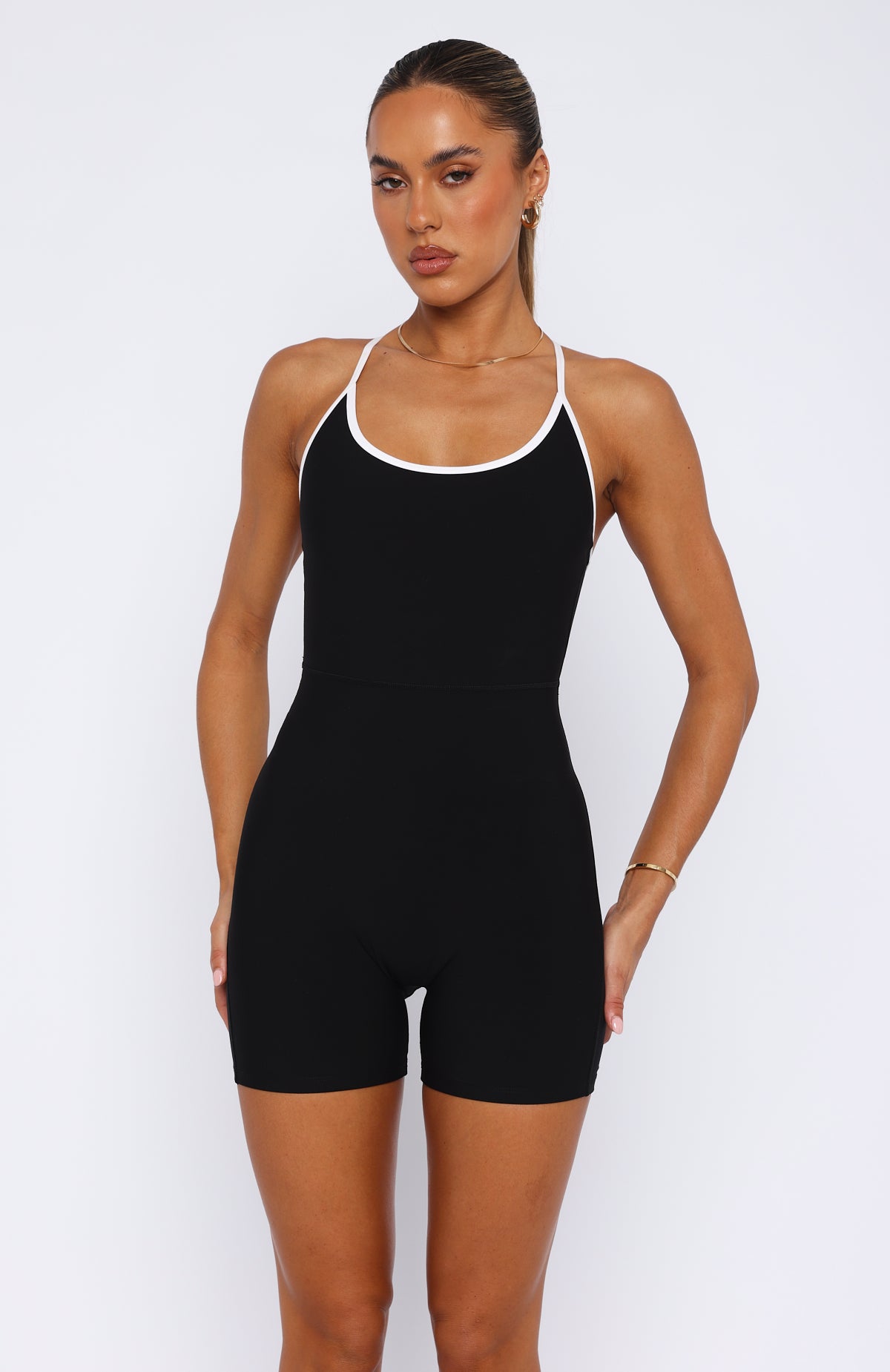 Power To You Playsuit Black/White | White Fox Boutique US