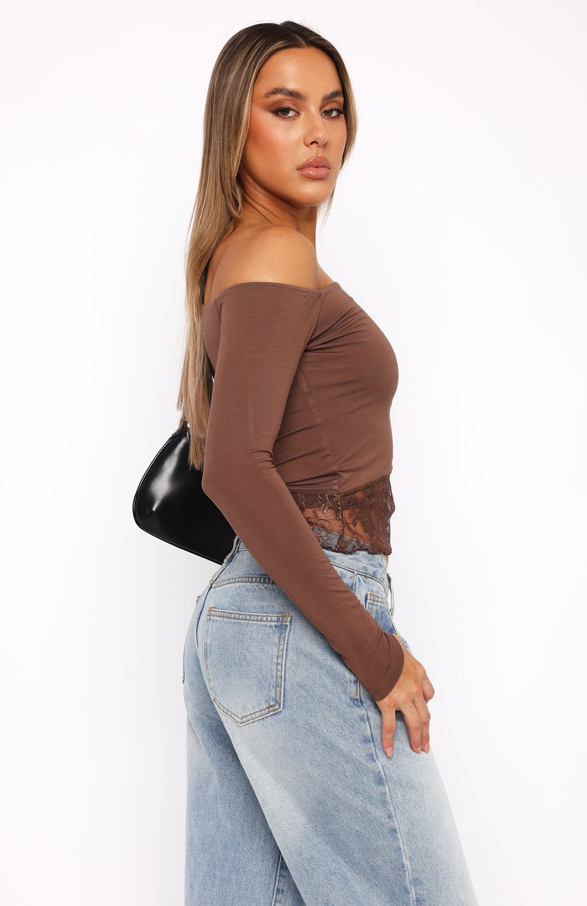 Only For Tonight Long Sleeve Top Mocha