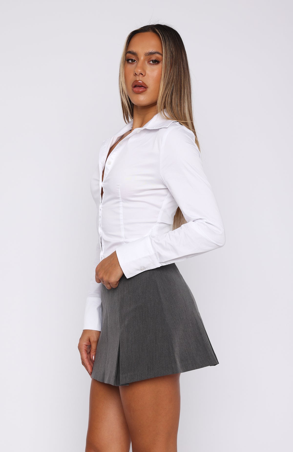 Standing Still Skort Charcoal | White Fox Boutique US