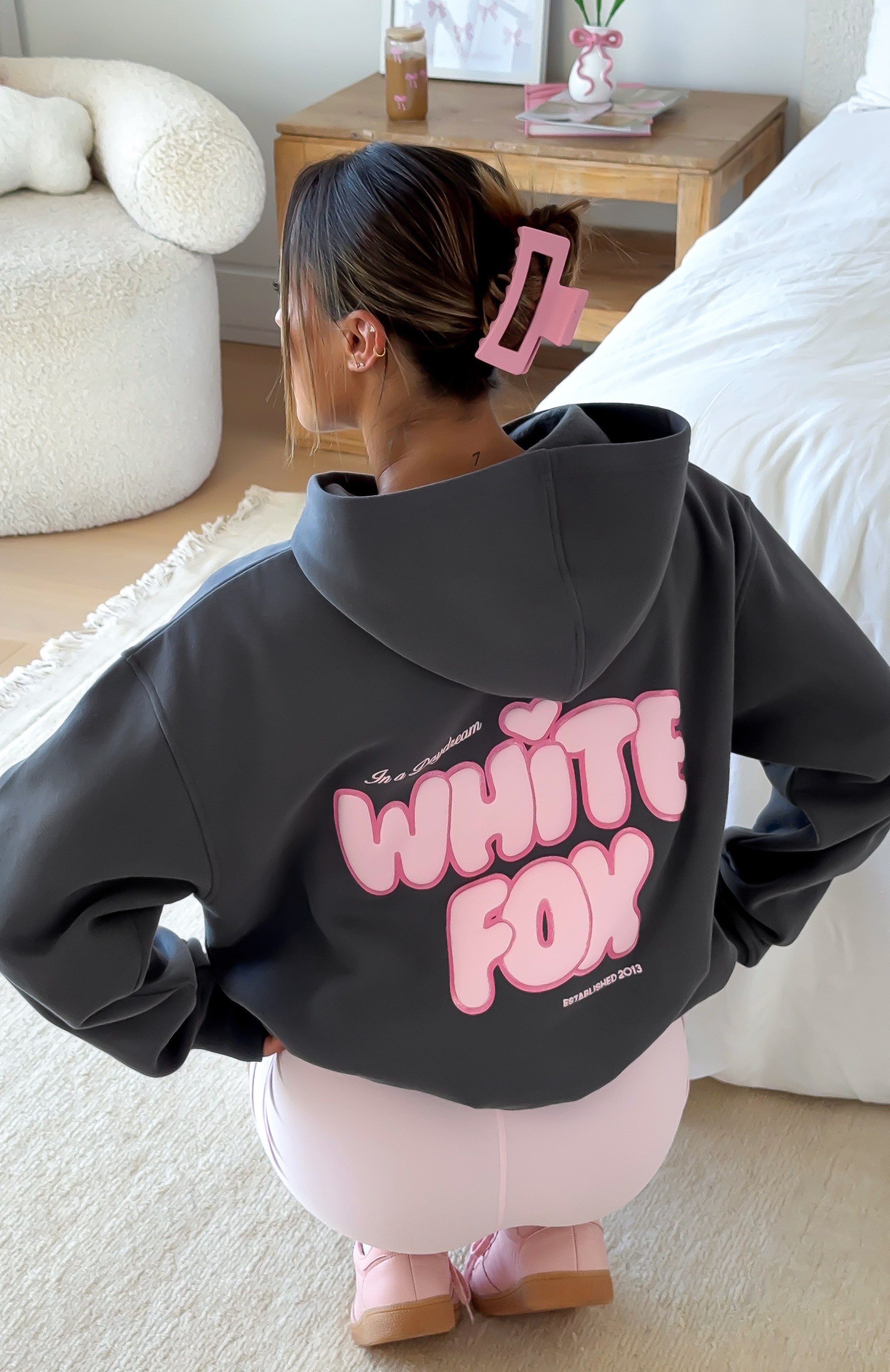 Daydreamers Angelina Oversized Hoodie Volcanic | White Fox Boutique US Daydreamers Angelina Oversized Hoodie Volcanic | White Fox Boutique US