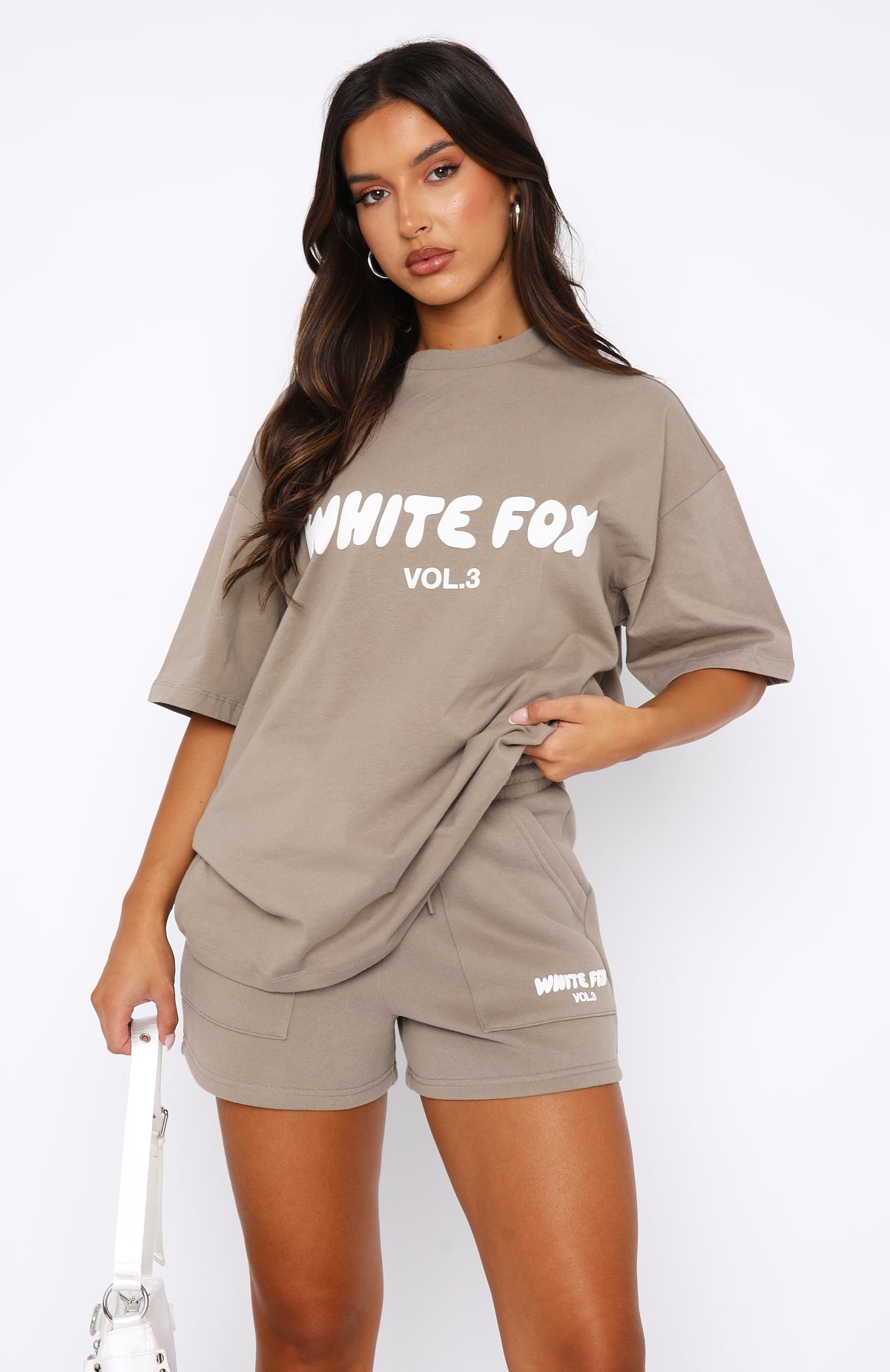 Offstage Oversized Tee Fawn White Fox Boutique US