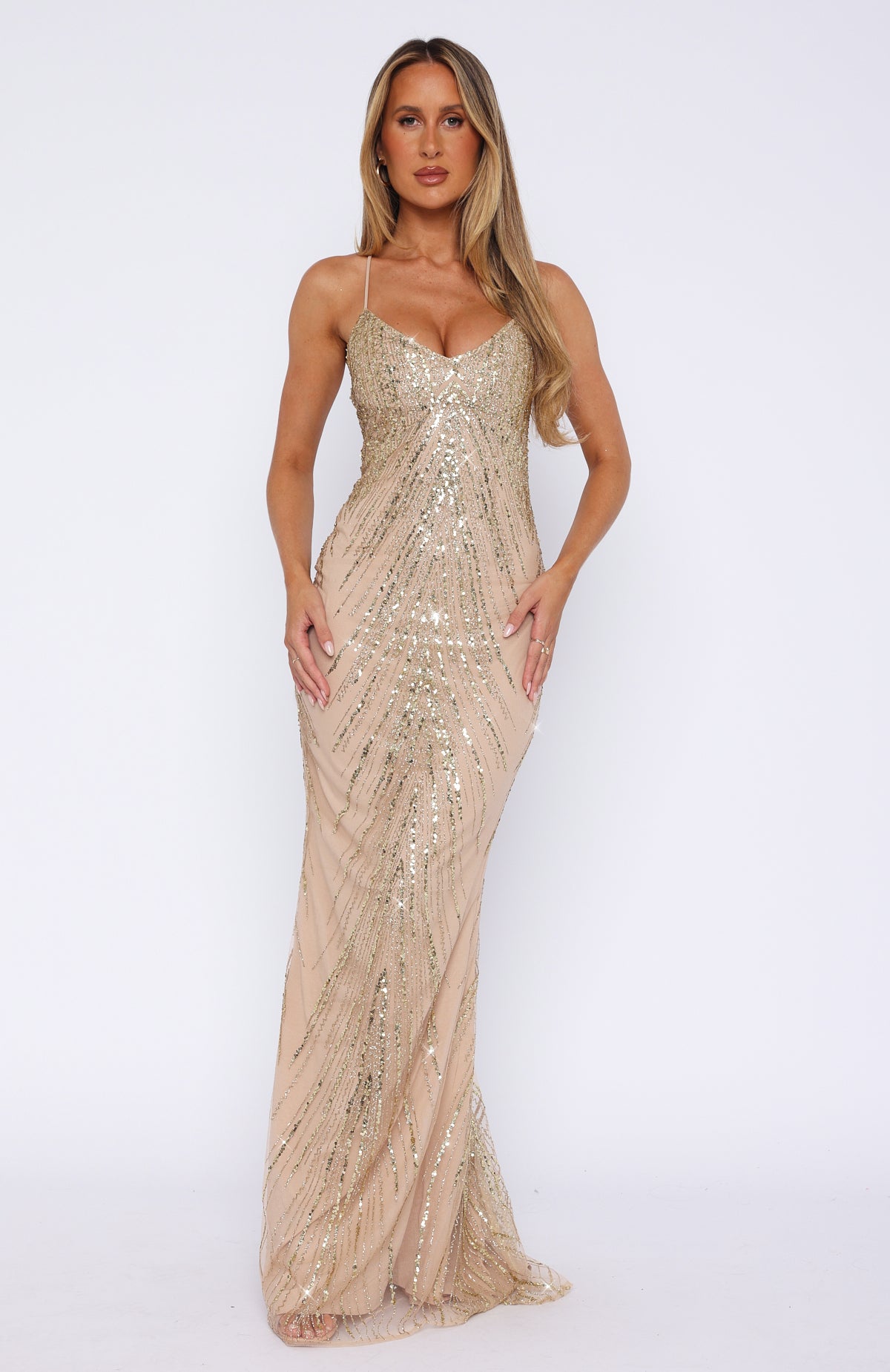 Reaching Out Maxi Dress Gold | White Fox Boutique US Reaching Out Maxi Dress Gold | White Fox Boutique US