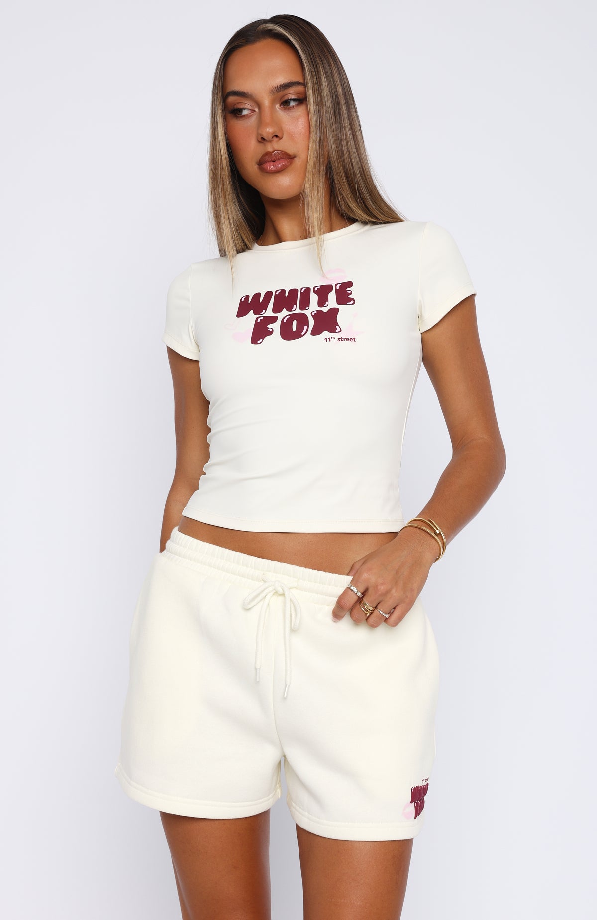 11th Street Sweet Kisses Lounge Shorts Cake Batter | White Fox