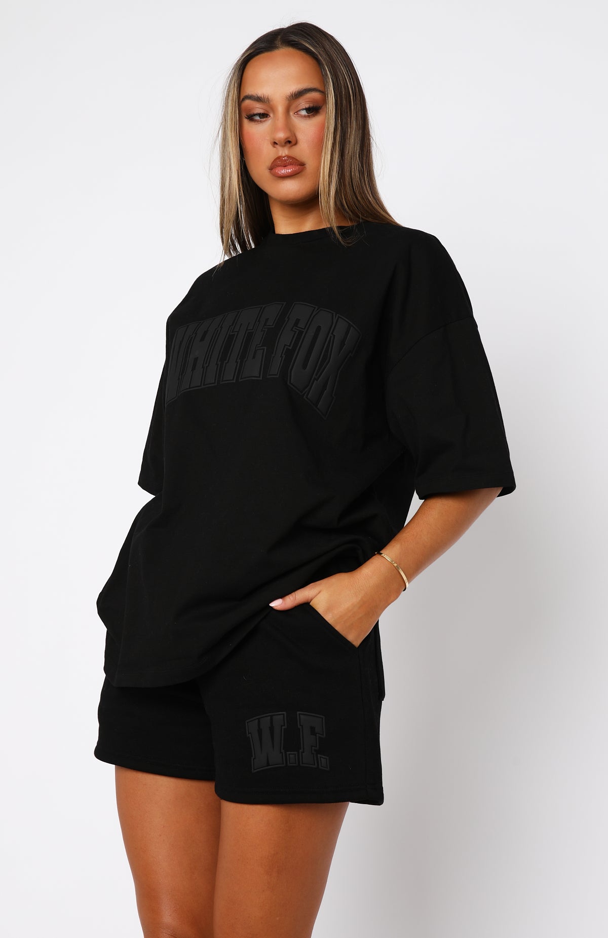 Decade Classics Varsity Oversized Tee Black | White Fox Boutique US