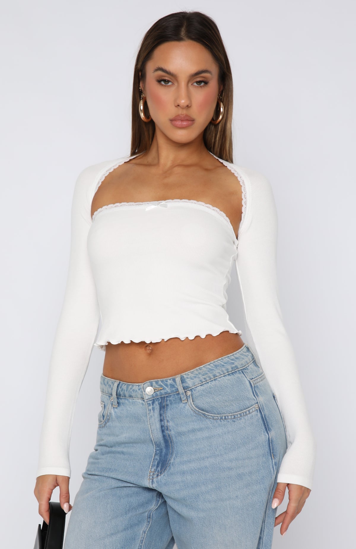 White on sale bolero top