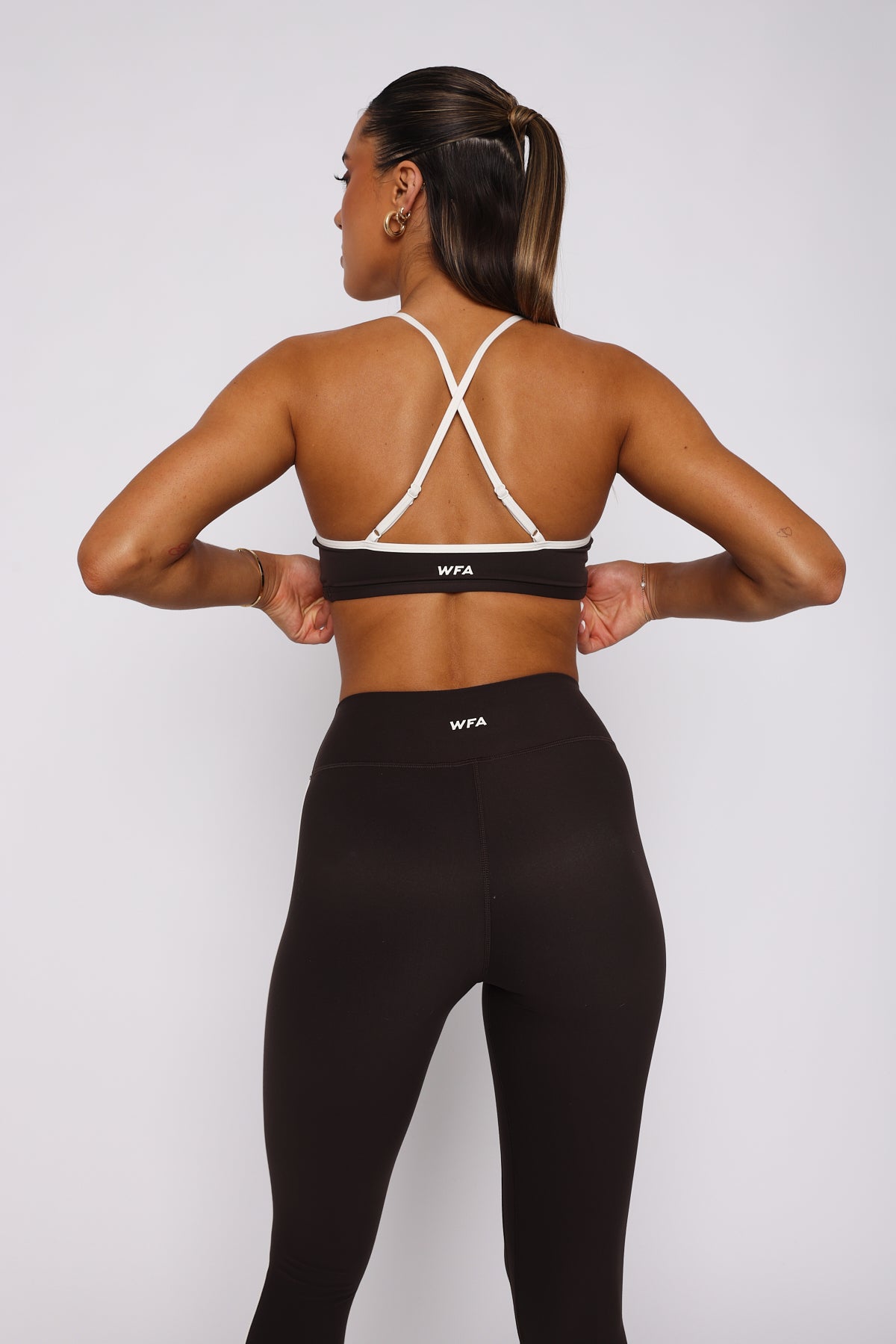 Activate Passion Sports Bra Espresso/Cream | White Fox Boutique US