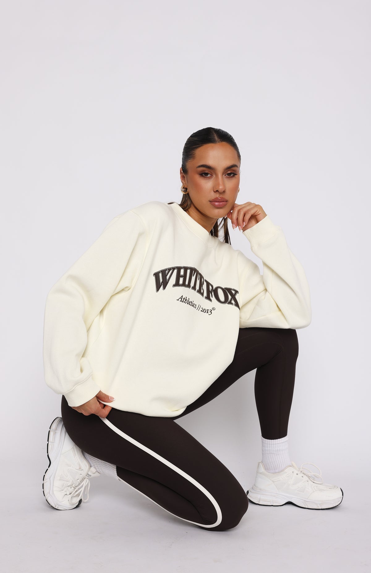 Athletics Era Oversized Sweater Buttercream White Fox Boutique US