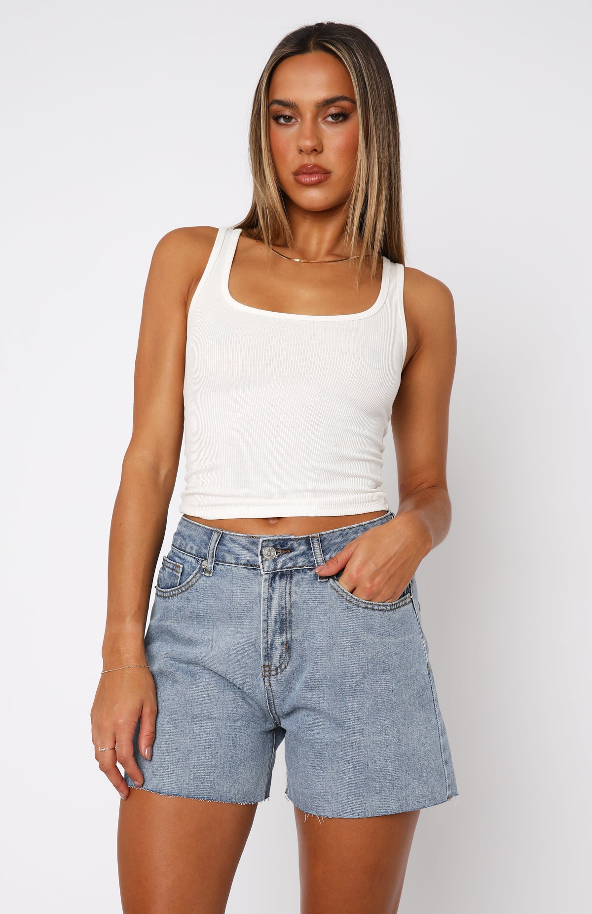 Keep It Brief Denim Shorts Blue | White Fox Boutique US