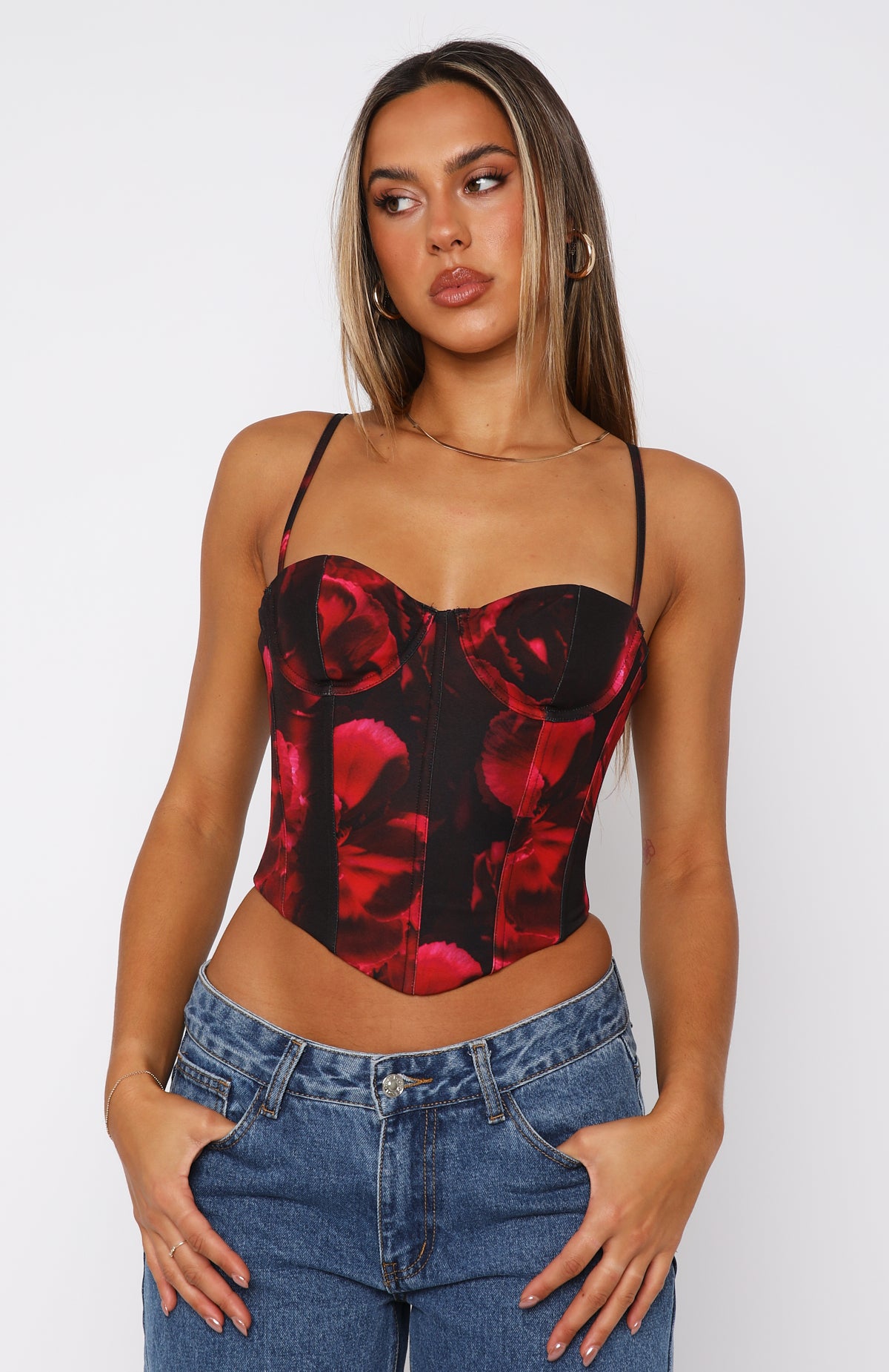 In The Morning Bustier Raspberry Meadows | White Fox Boutique US