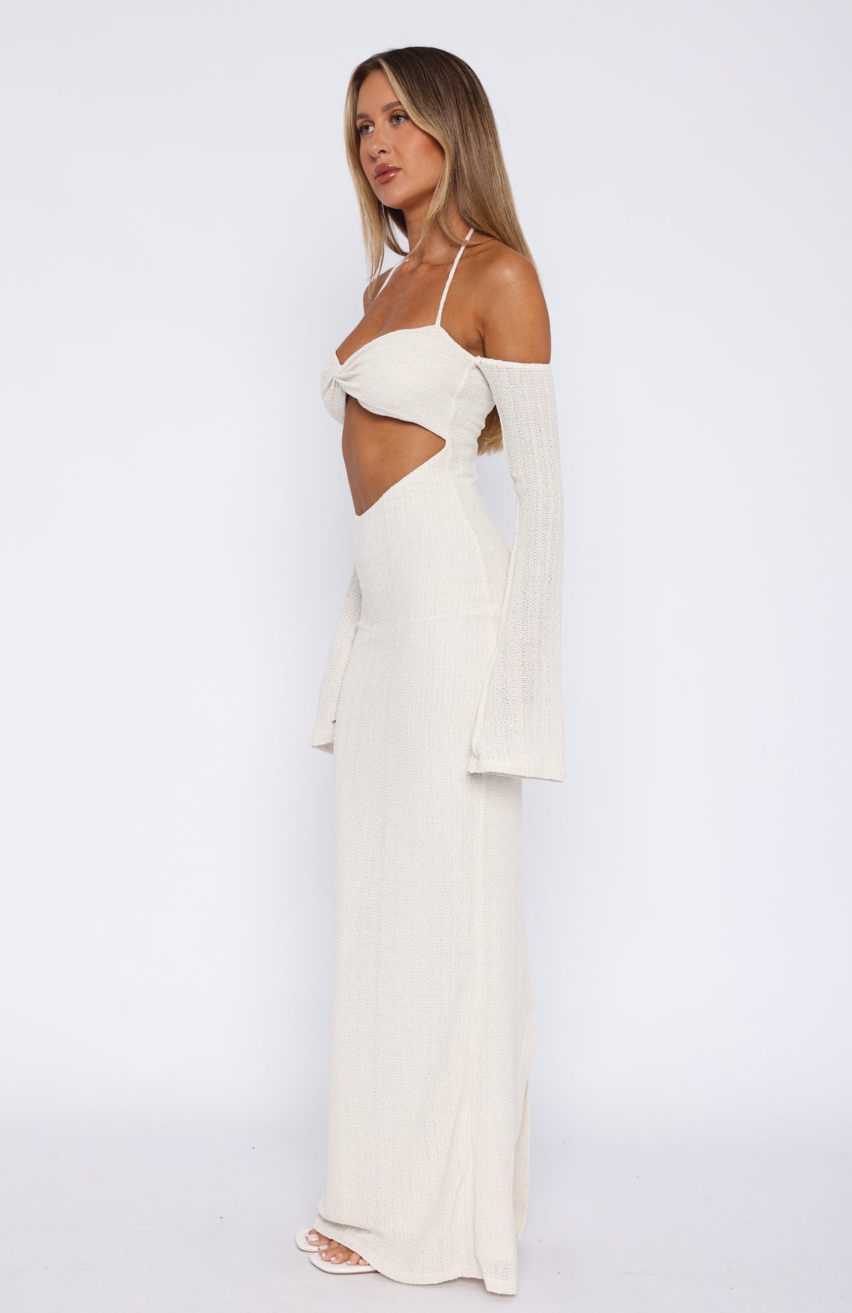 to The Beach Long Sleeve Maxi Dress Cream