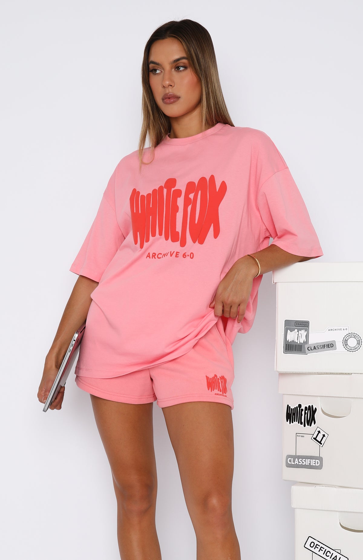 Buy White/Pink Doodle Oversized T-Shirt And Leggings Set (3-16yrs) from  Next Canada