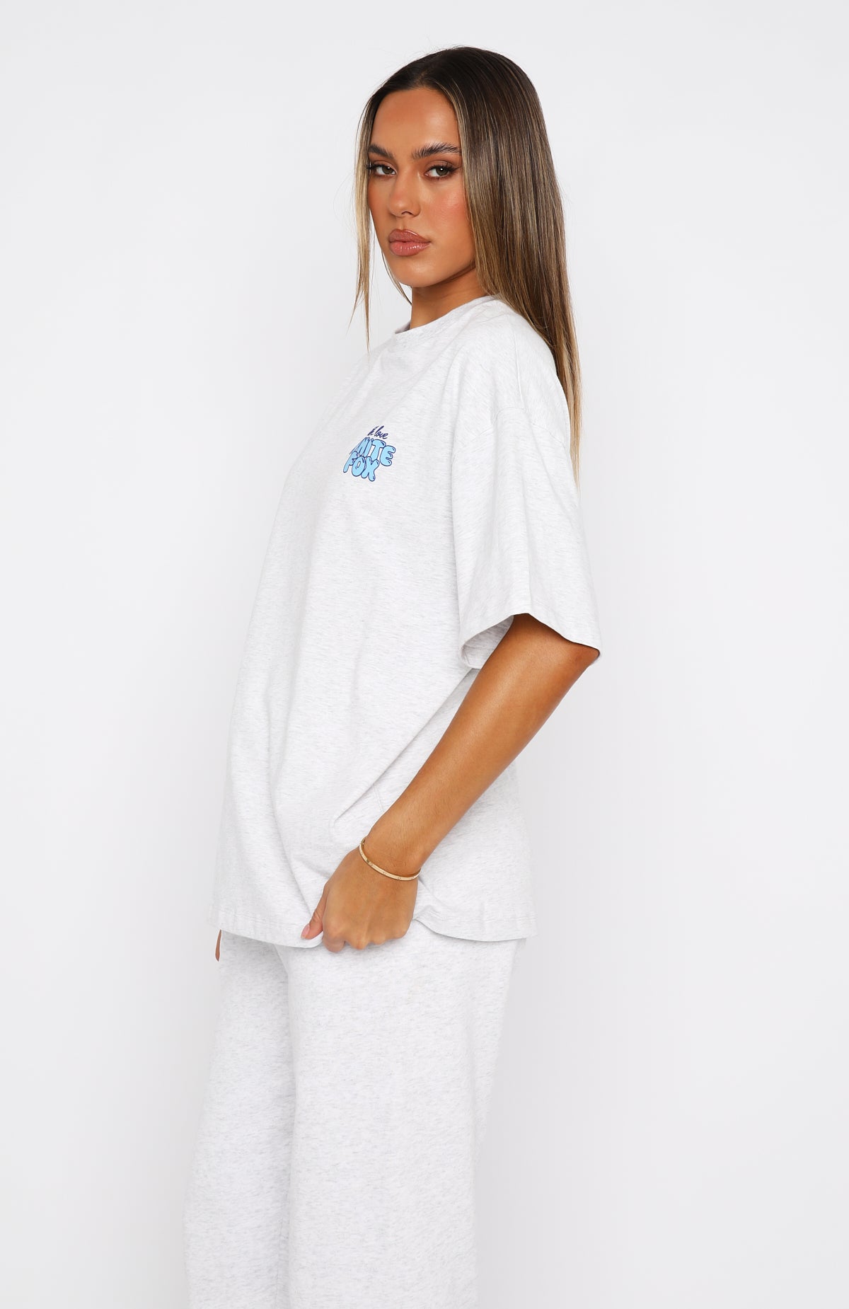 Give It Away Oversized Tee Grey Marle/Red