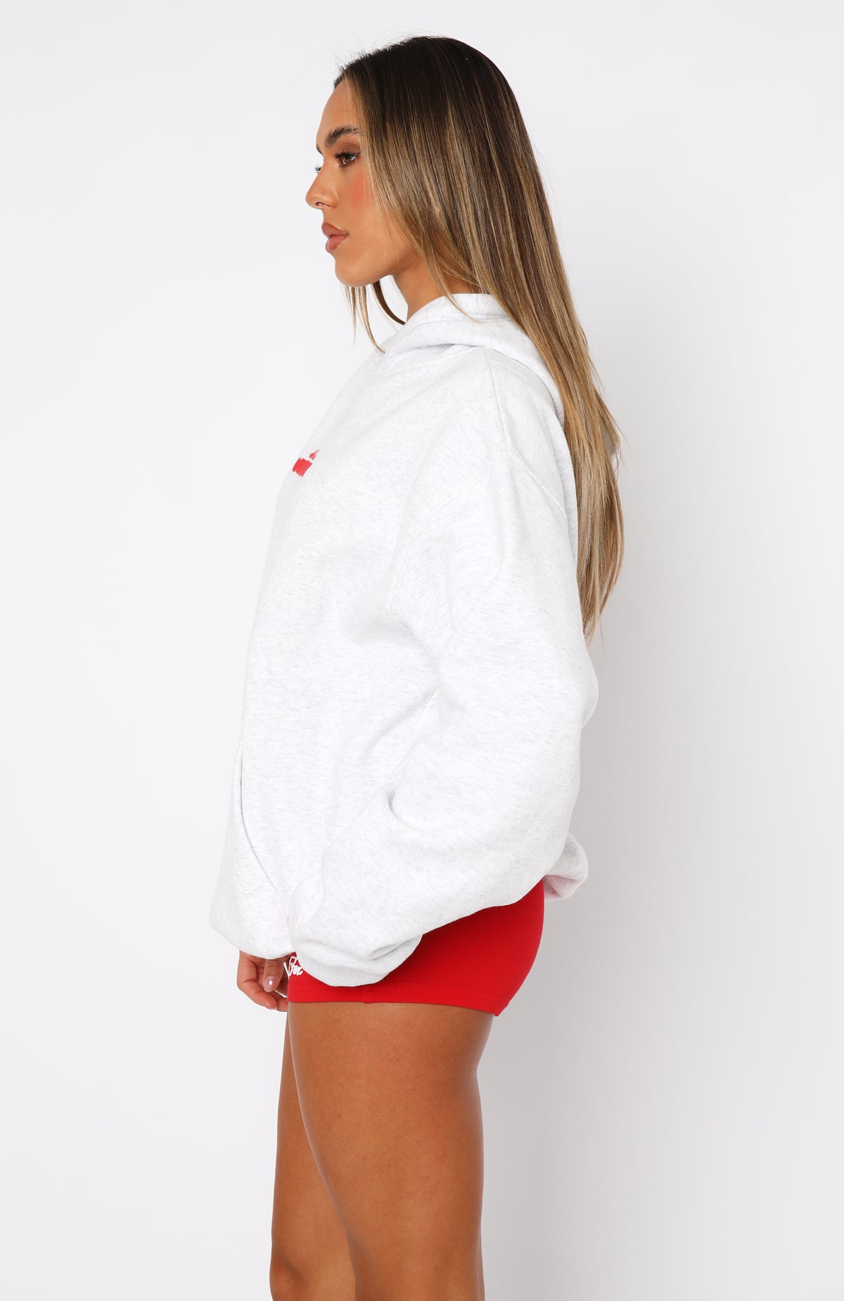 With Love In The Moment Oversized Hoodie Grey Marle | White Fox