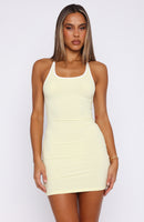 Since The Beginning Ribbed Mini Dress Lemon