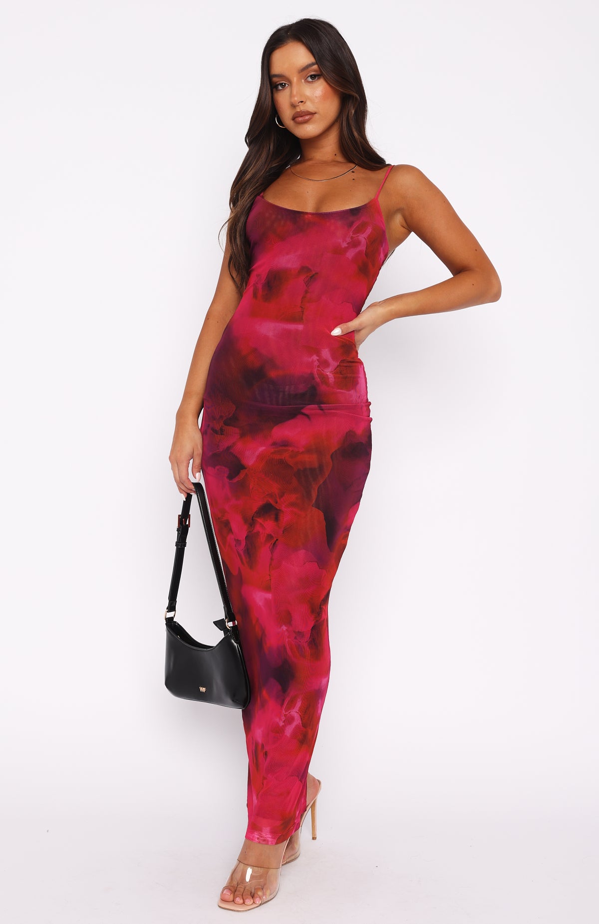 Same Heart Mesh Maxi Dress Red Amaryllis