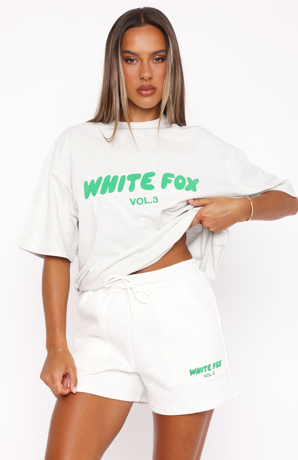 Offstage Lounge Shorts Glacier Grey | White Fox Boutique US