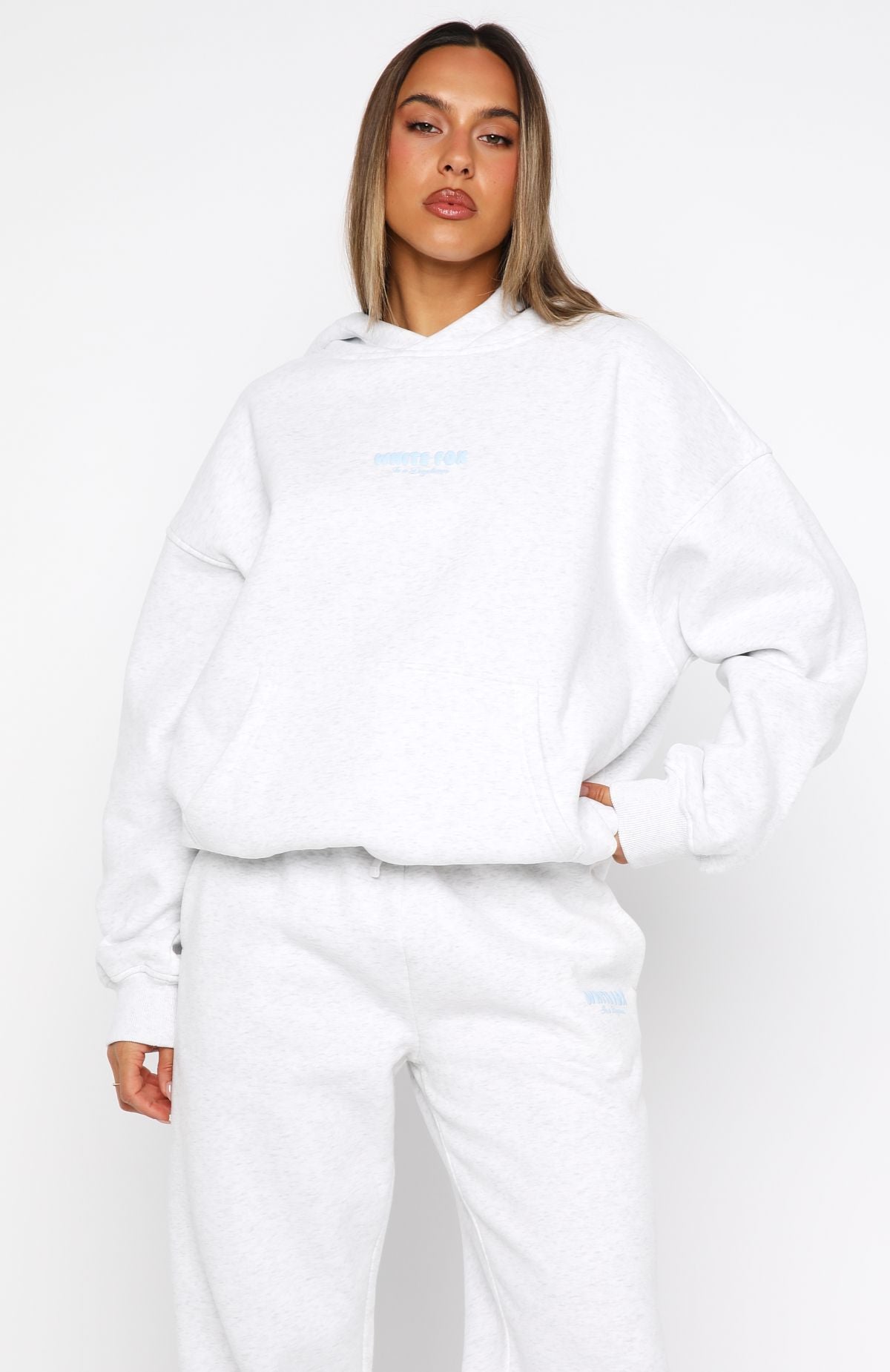 Daydreamers Nadia Oversized Hoodie Grey Marle | White Fox Boutique US