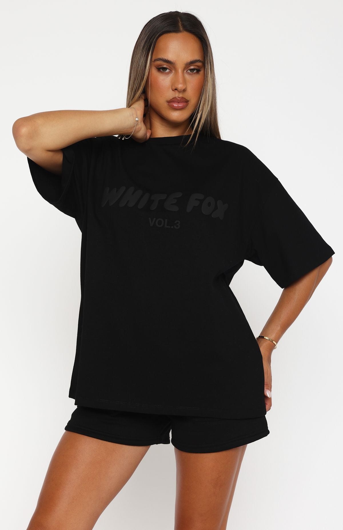 Offstage Oversized Tee Onyx | White Fox Boutique US