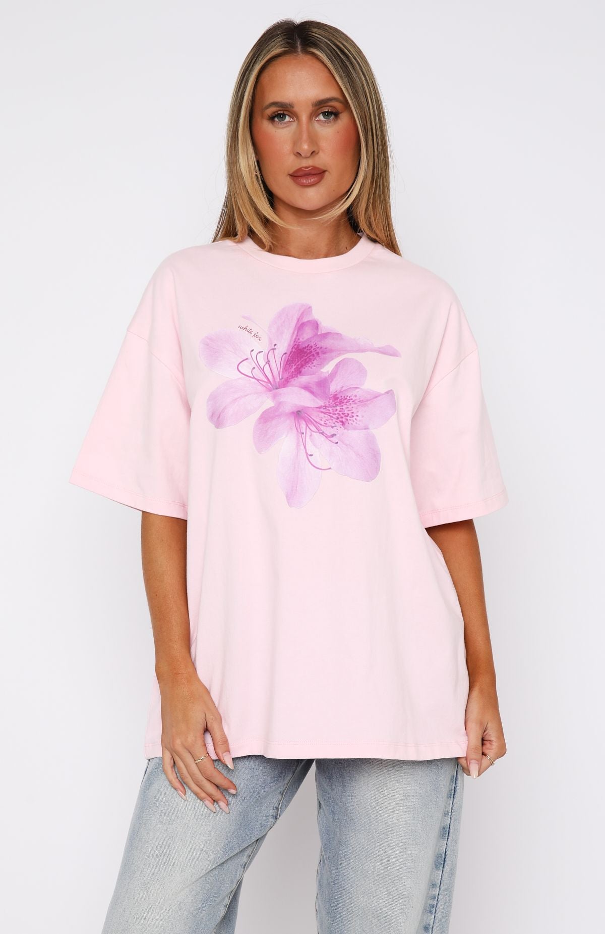 Power Of Possibility Oversized Tee Baby Pink | White Fox Boutique US