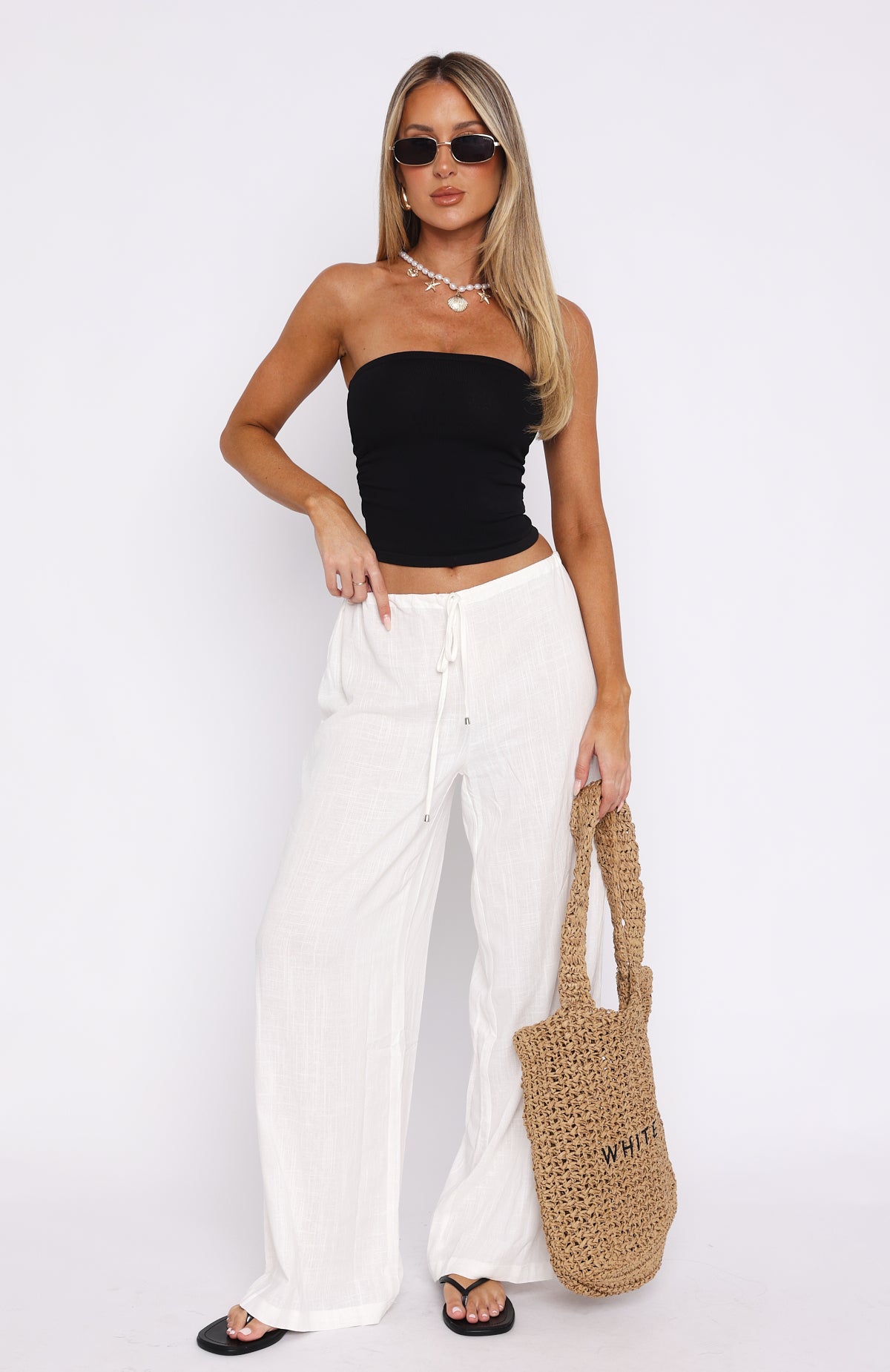 Burning Love Linen Pants White | White Fox Boutique US