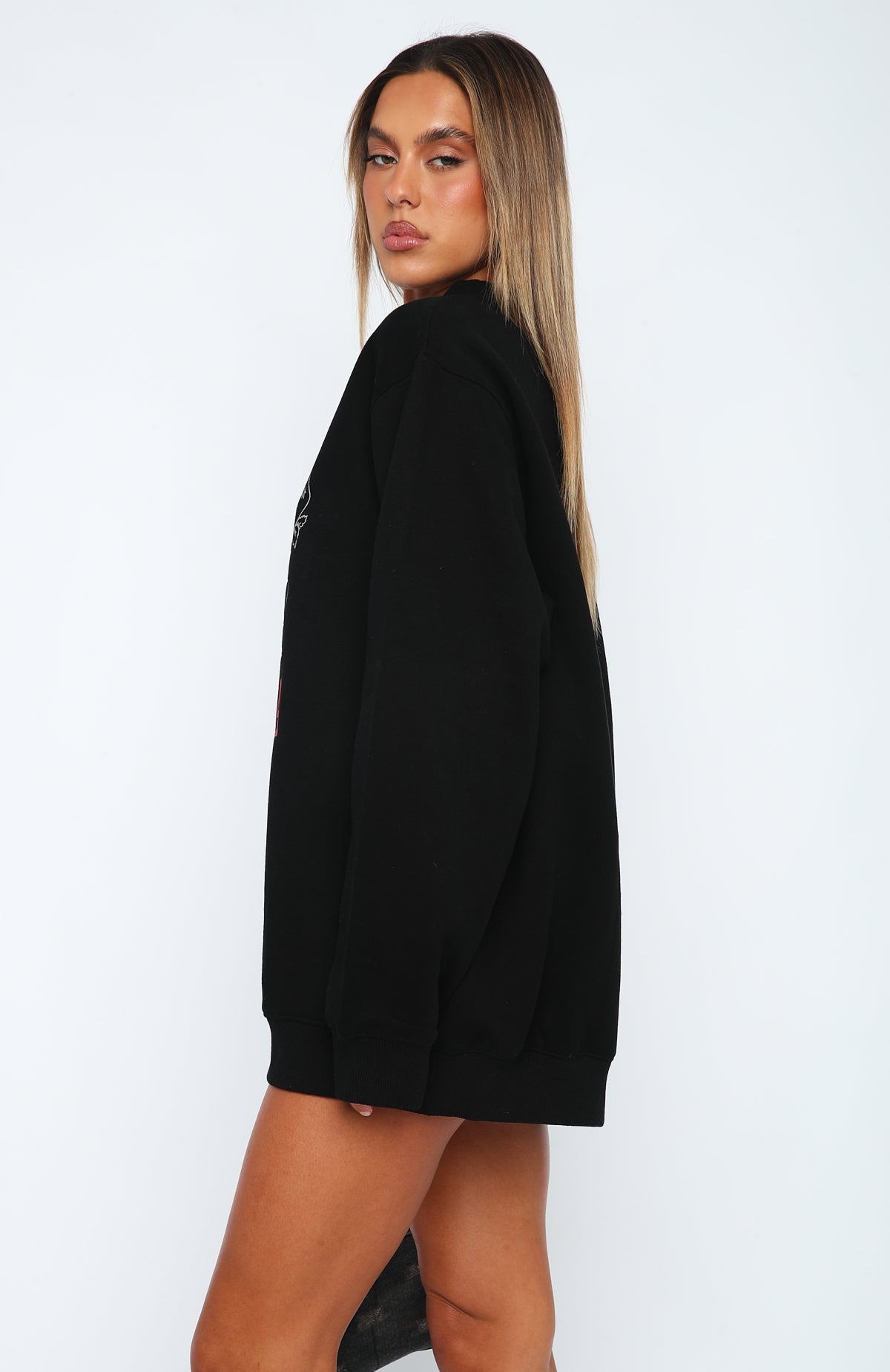 Situationship Oversized Sweater Black White Fox Boutique US