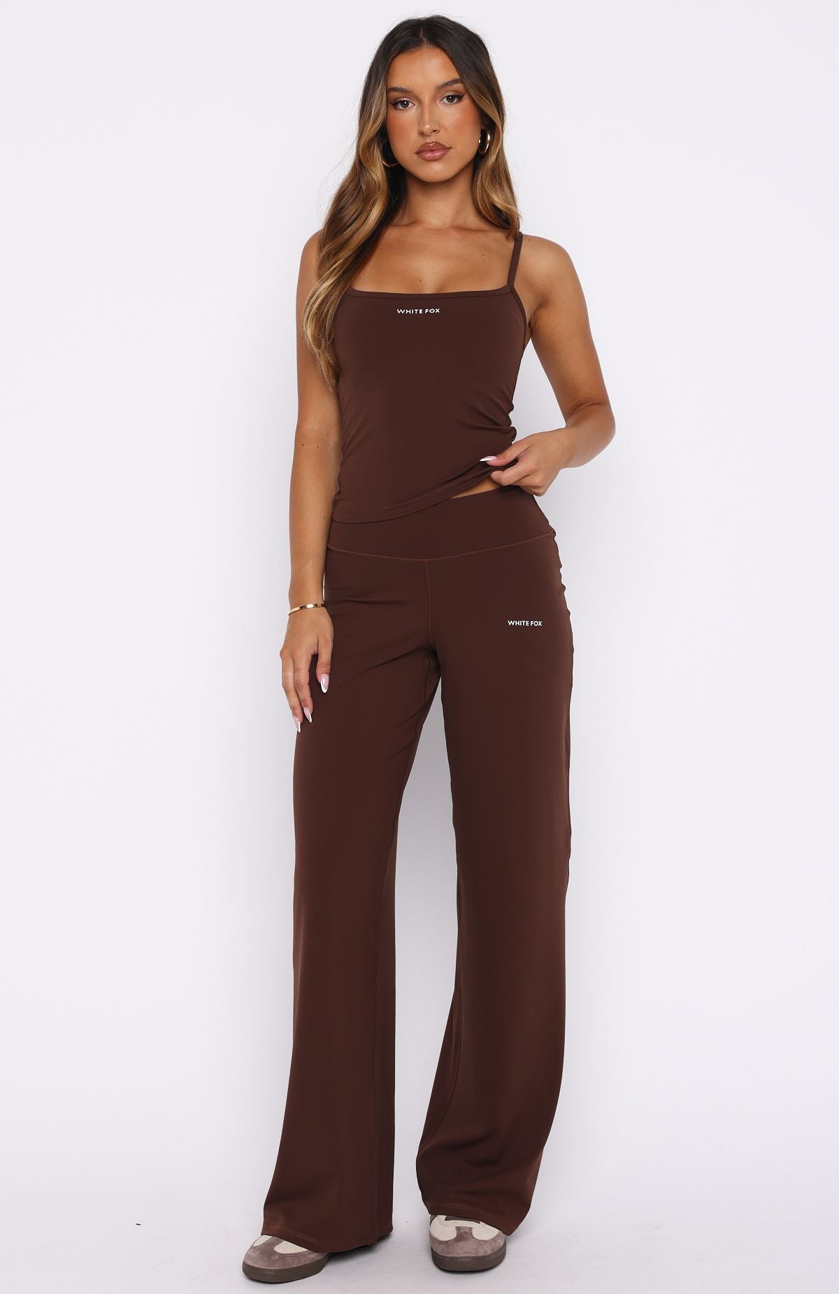 Core Strengths Wide Leg Pants Chocolate | White Fox Boutique US