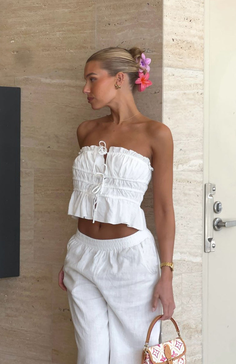 Secret Society Strapless Top White | White Fox Boutique US