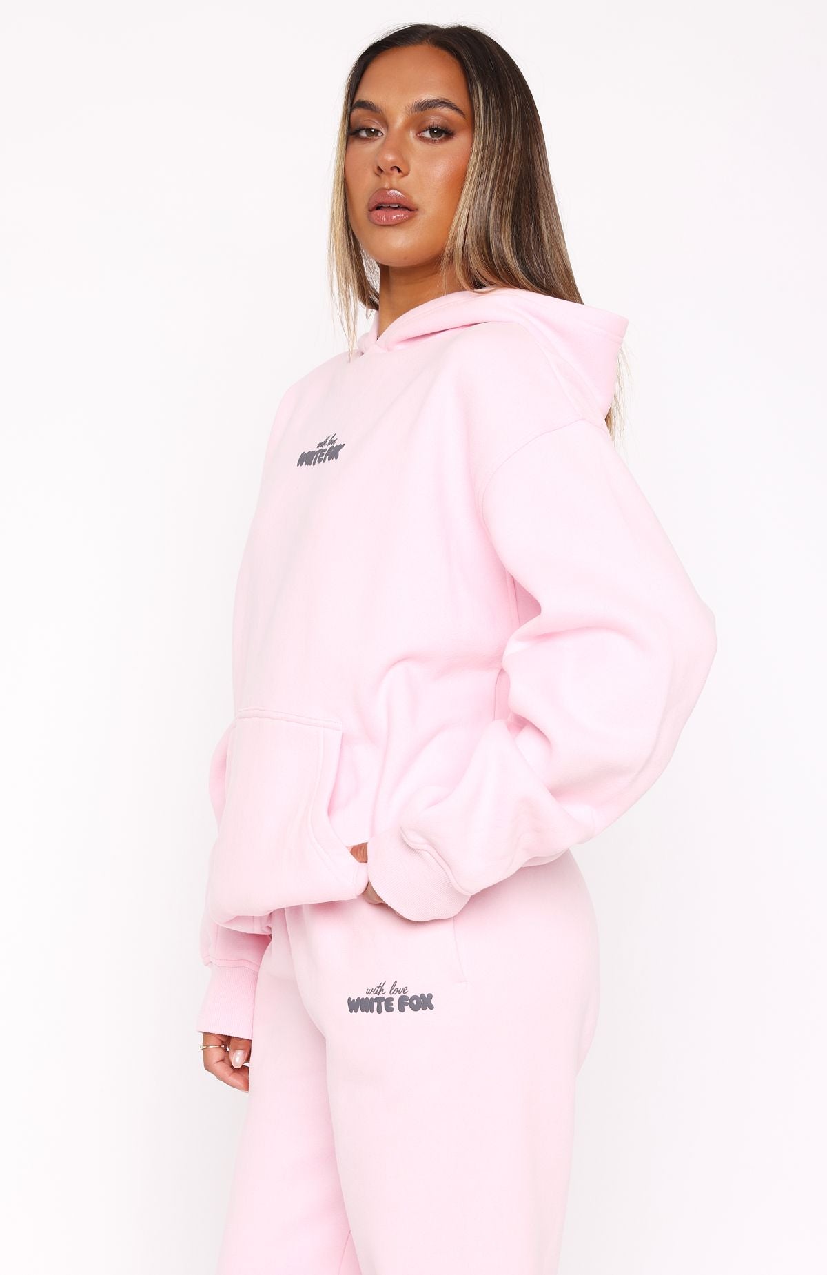 With Love In The Moment Oversized Hoodie Pink | White Fox Boutique US
