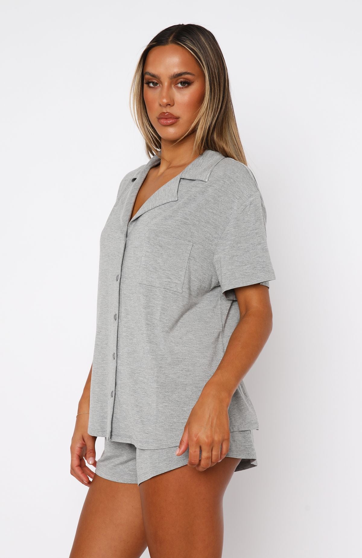 Dreamscape Pyjama Set Grey Marle | White Fox Boutique US