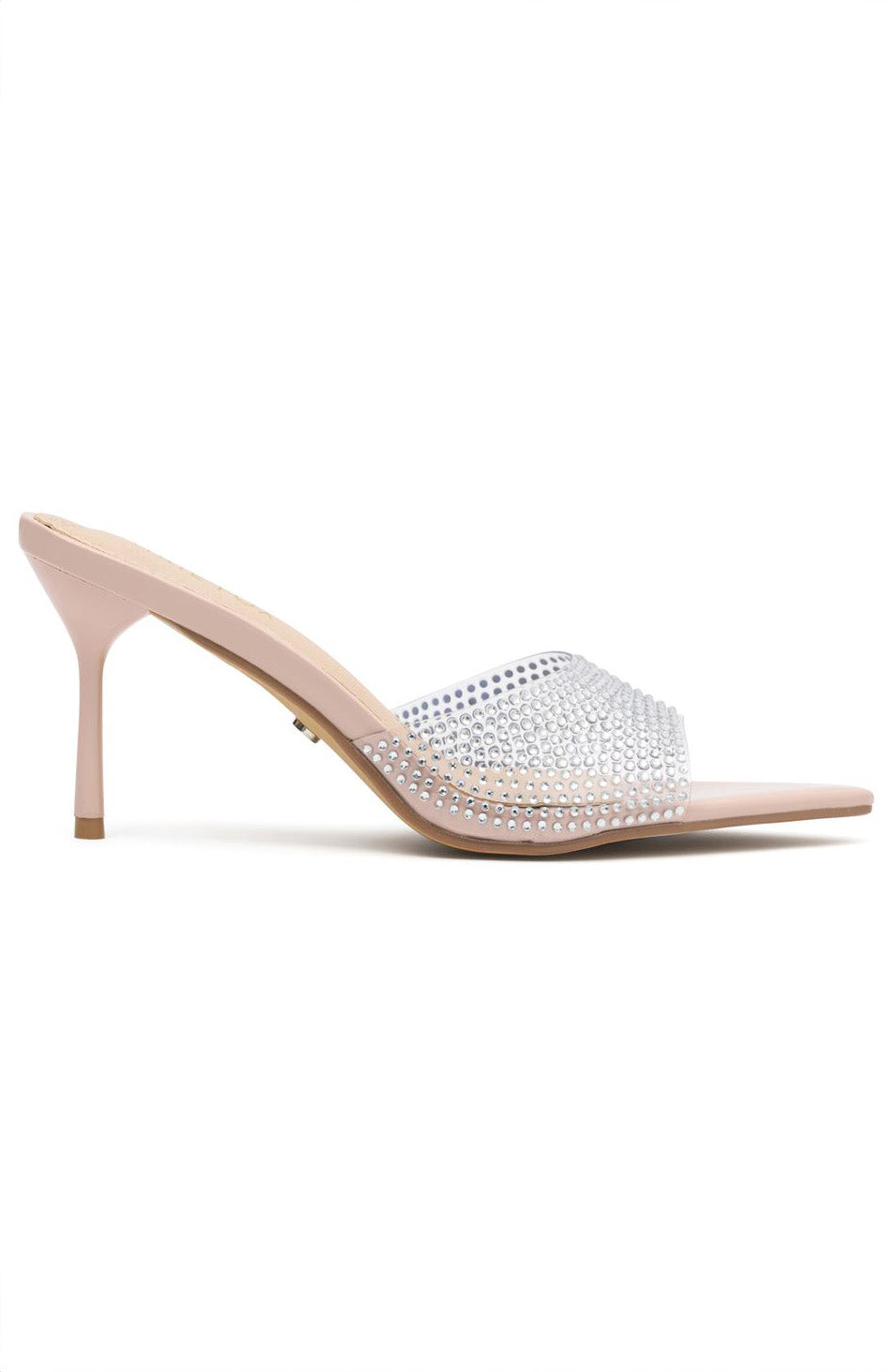 Out About Heels Nude Patent Diamante White Fox Boutique US