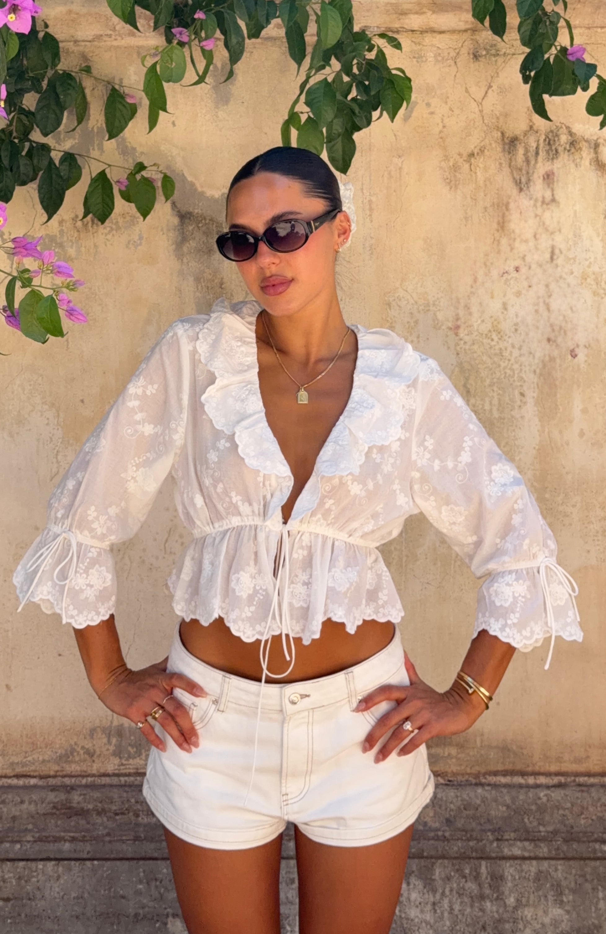 Twinkling Stars 3/4 Top Off White | White Fox Boutique US