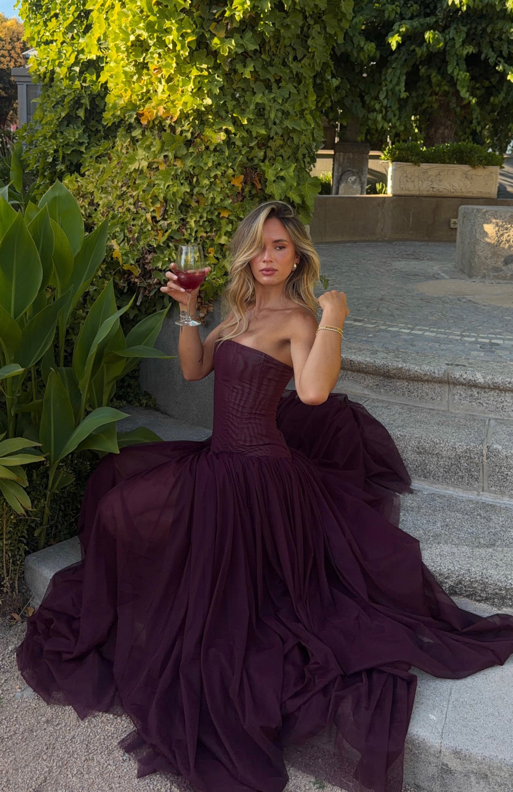muichiga RICO Fit 「dark wine」 Magic Muse Maxi Dress Fig | White Fox Boutique US