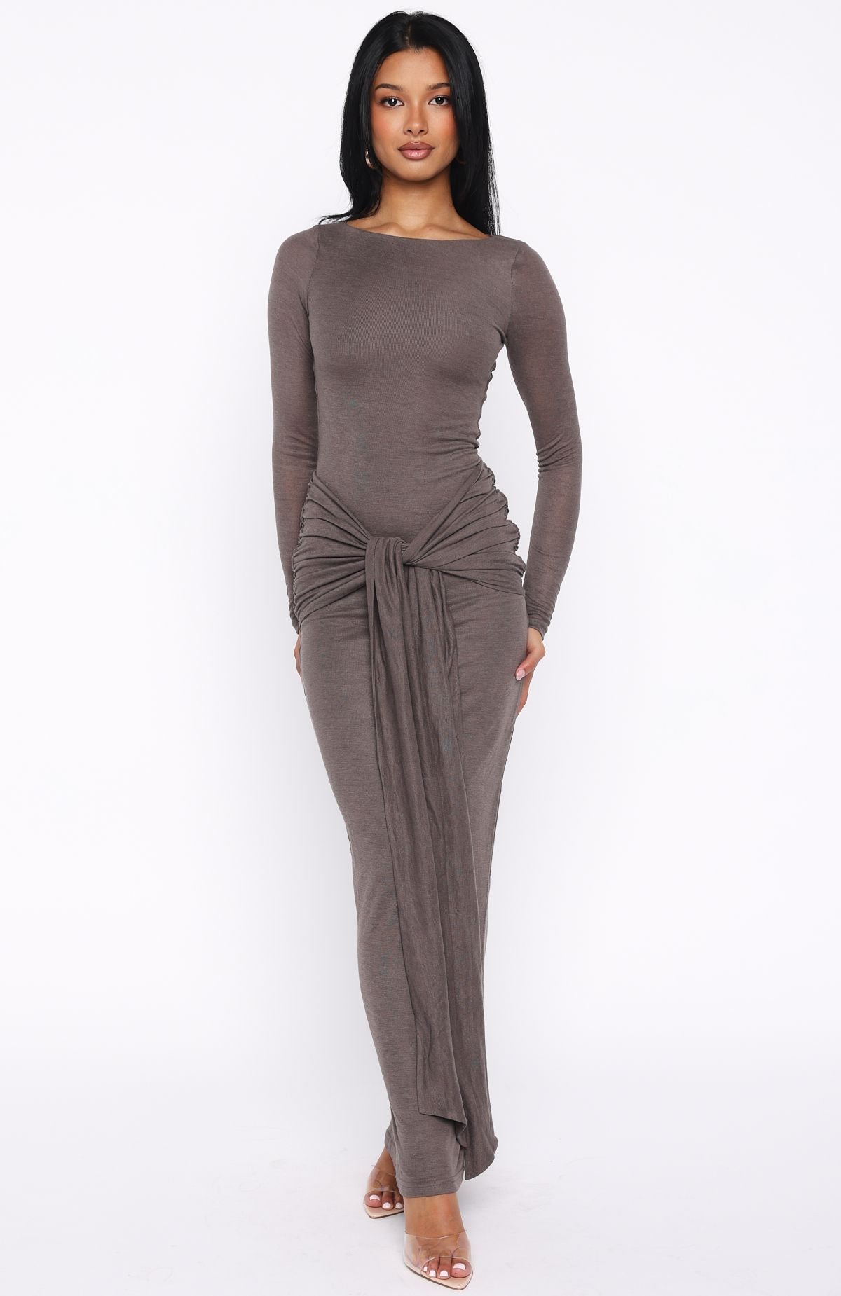 Let Go Of Your Heart Maxi Dress Smokey Chocolate | White Fox 
