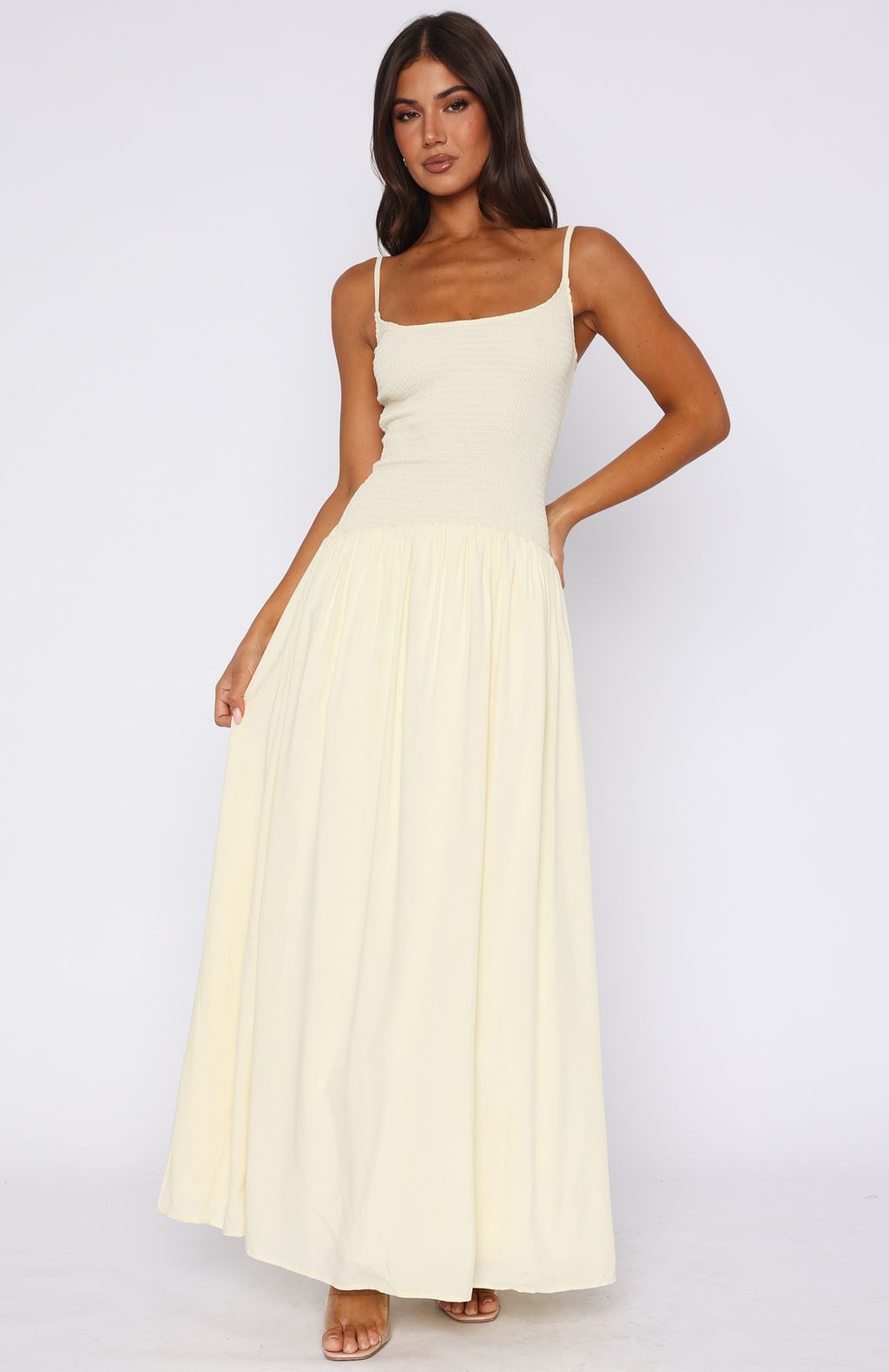 it's not the same maxi dress lemon Too Many Questions Maxi Dress Lemon