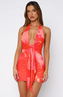 Let's Get Loud Mini Dress Coral Twist
