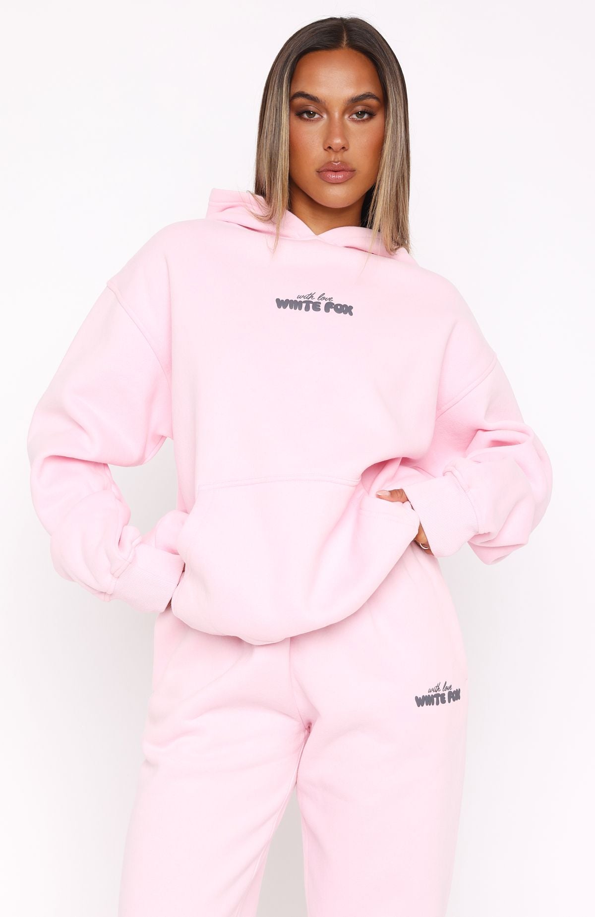 With Love In The Moment Oversized Hoodie Pink | White Fox Boutique US