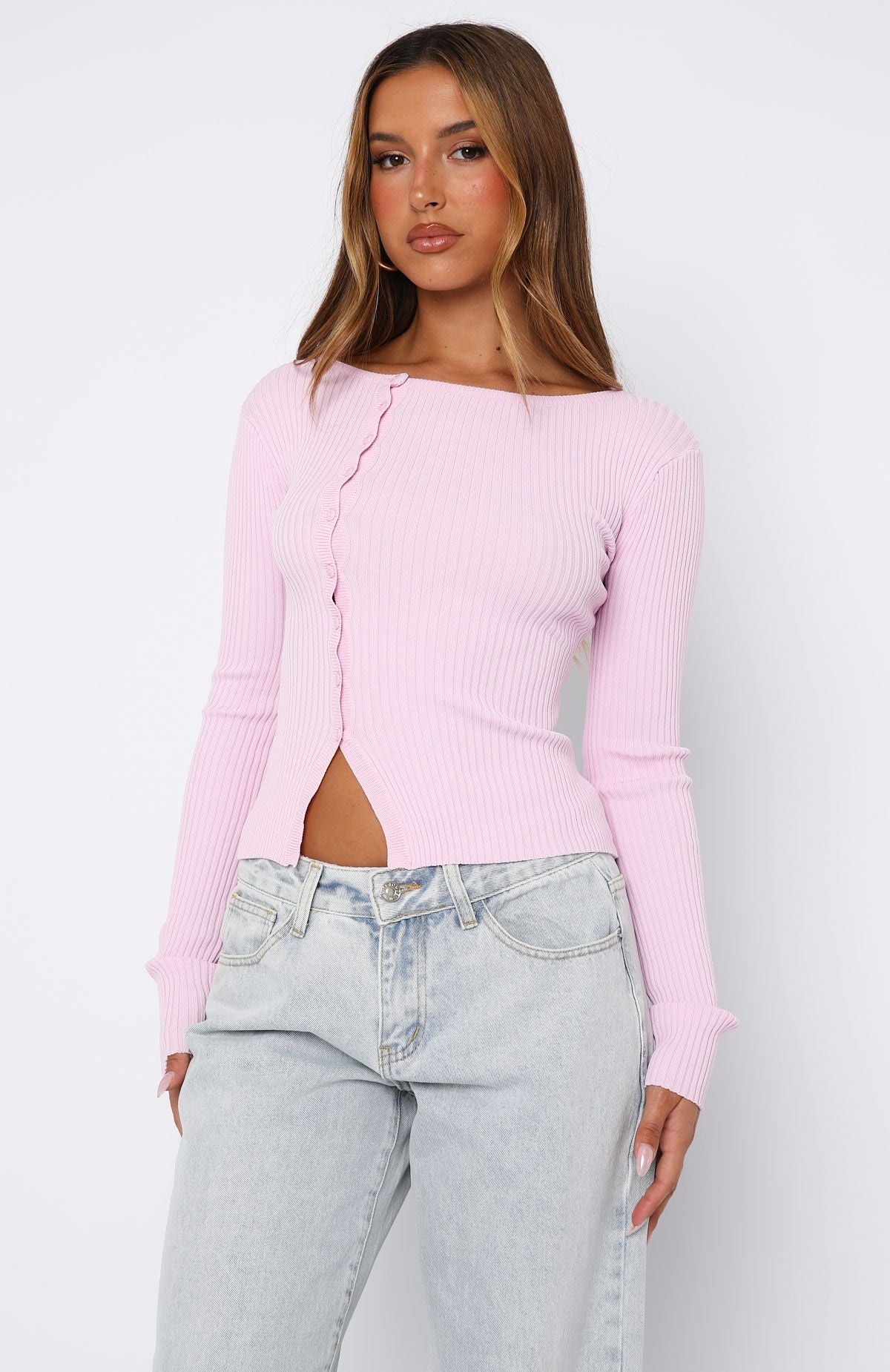 Notice Me Long Sleeve Top Pink | White Fox Boutique US