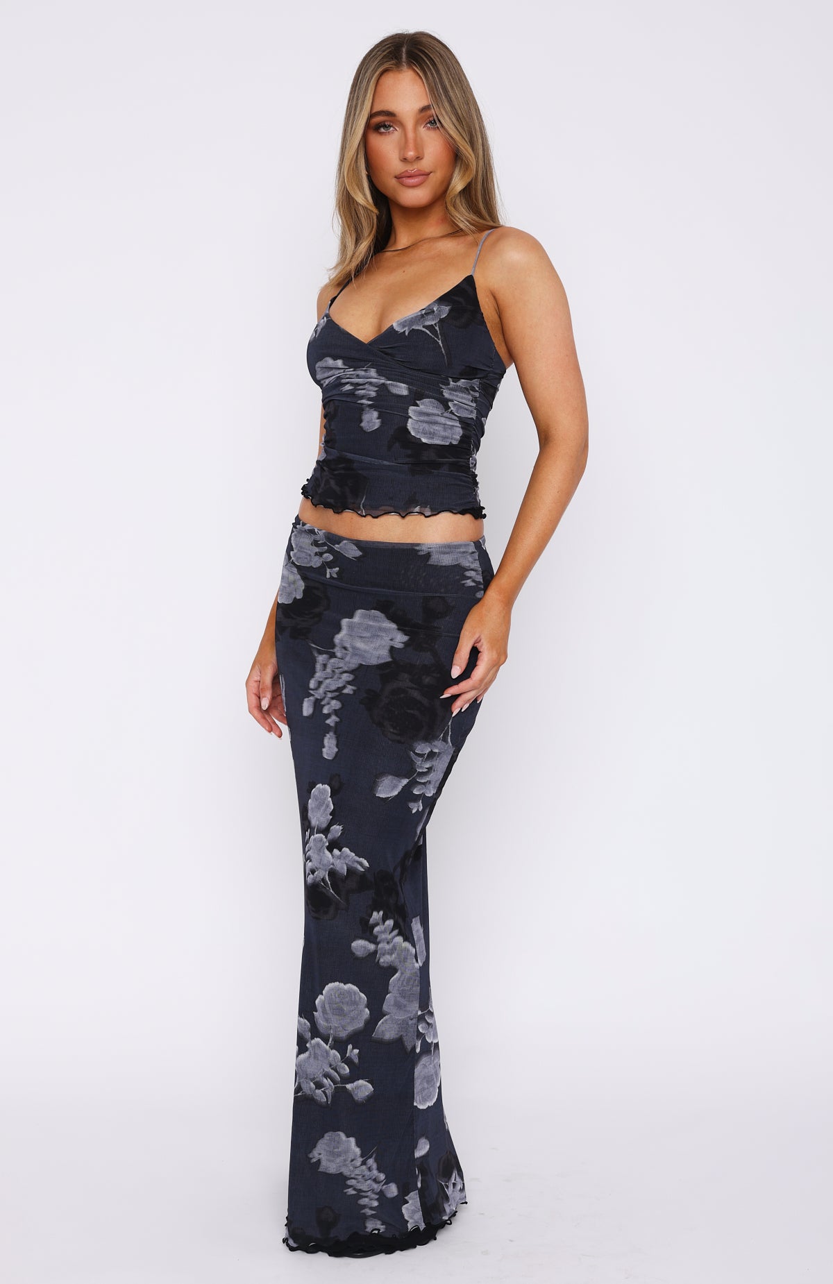 Around My Finger Maxi Skirt Watercolour Bouquet | White Fox Boutique US