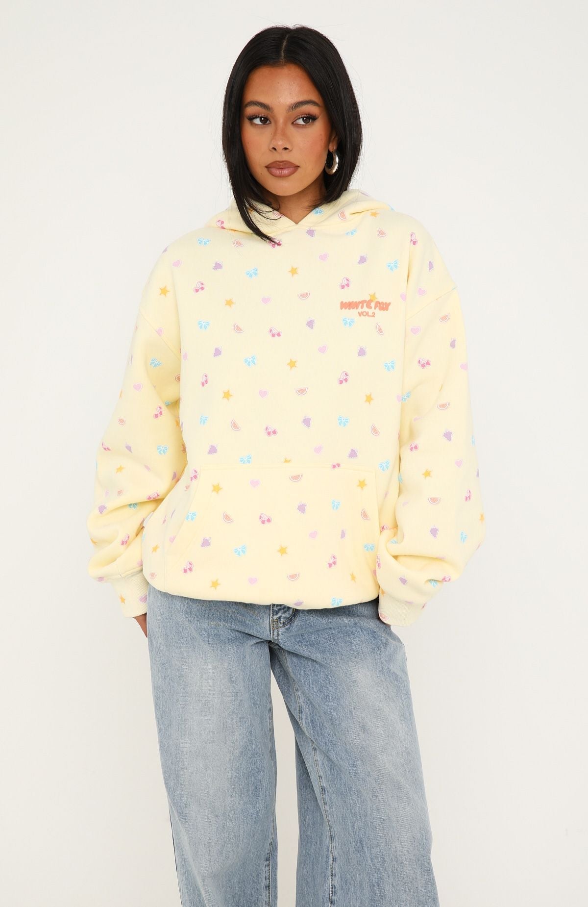 Vol. 2 Printed Oversized Hoodie Lemon | White Fox Boutique US