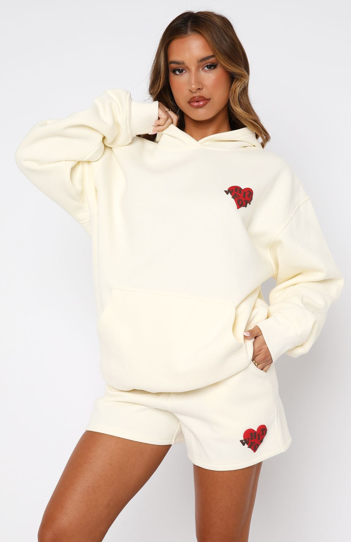 We Don't Talk Anymore Oversized Hoodie Cream | White Fox Boutique US