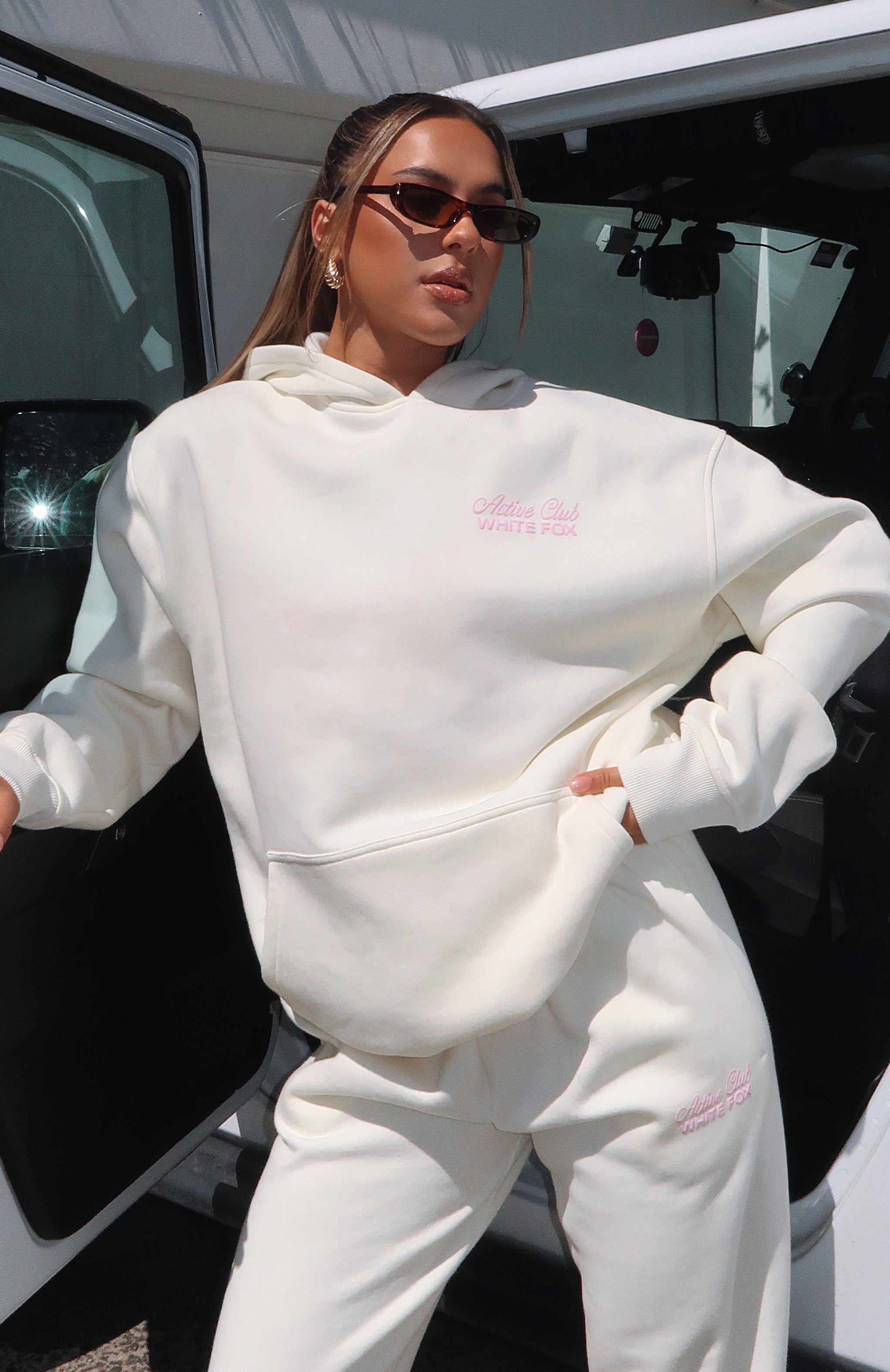 Active Club Oversized Hoodie Off White | White Fox Boutique US